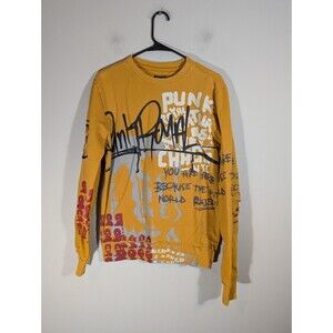 Punk Royal Distressed Graphic Sweatshirt Yellow Mens Sz S Streetwear Punk NYC